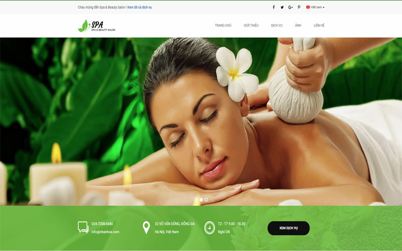 Mẫu thiết kế website spa - làm đẹp 